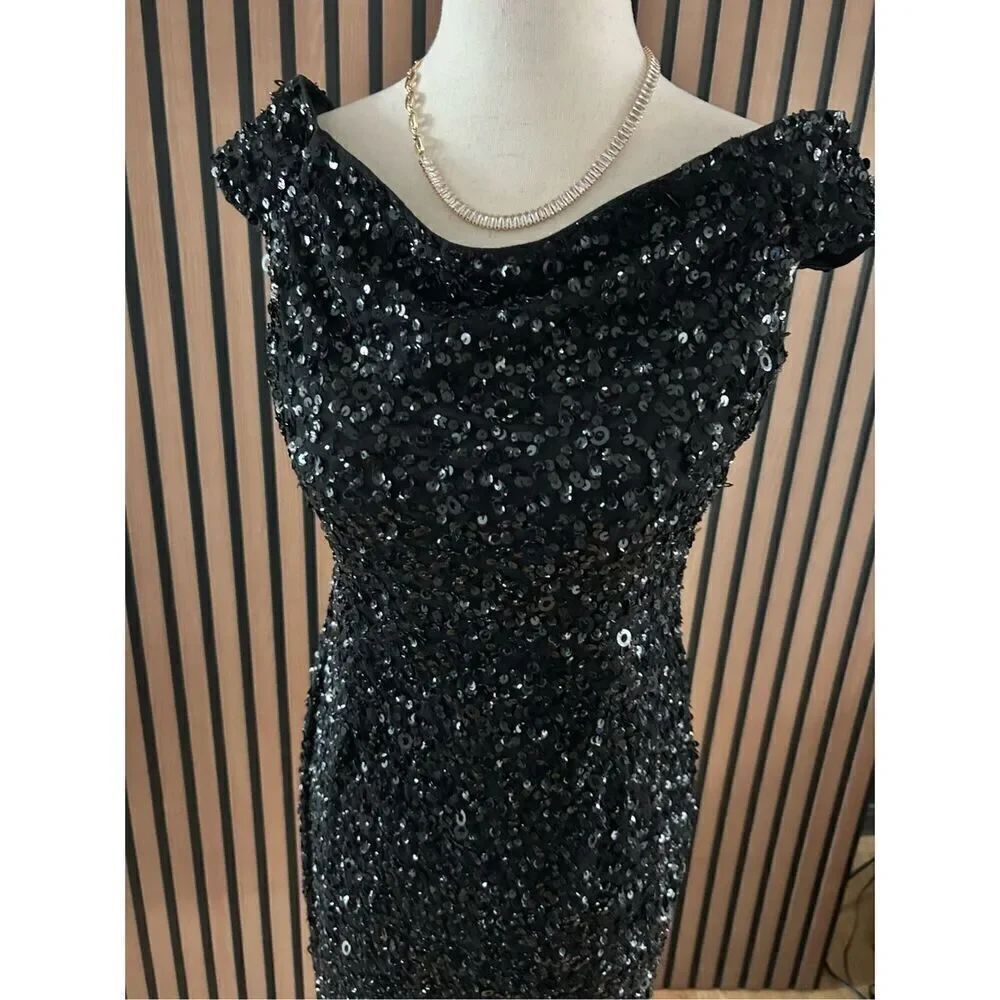 Andrianna Pappel black sexy going out dress wedding guest size 4